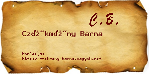 Czékmány Barna névjegykártya